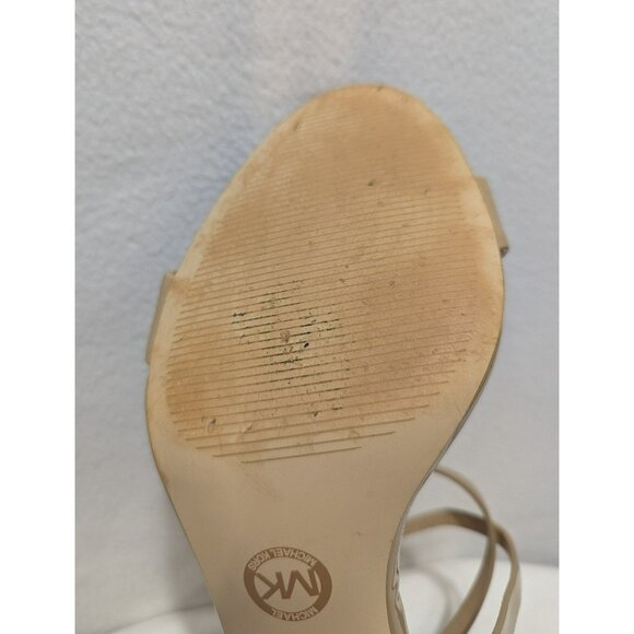 Michael Kors Kaylee Mid Heel Patent Strappy Nude Women Size 9 - Picture 7 of 12